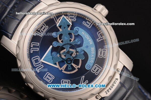 Ulysse Nardin Freak Asia ST22 Automatic Steel Case with Blue Dial and Numeral Markers - 7750 Coating - Click Image to Close